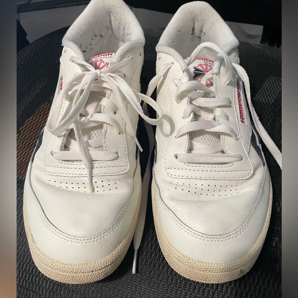 Reebok Club C Revenge White with Blue and Red Trim Mens Size 12